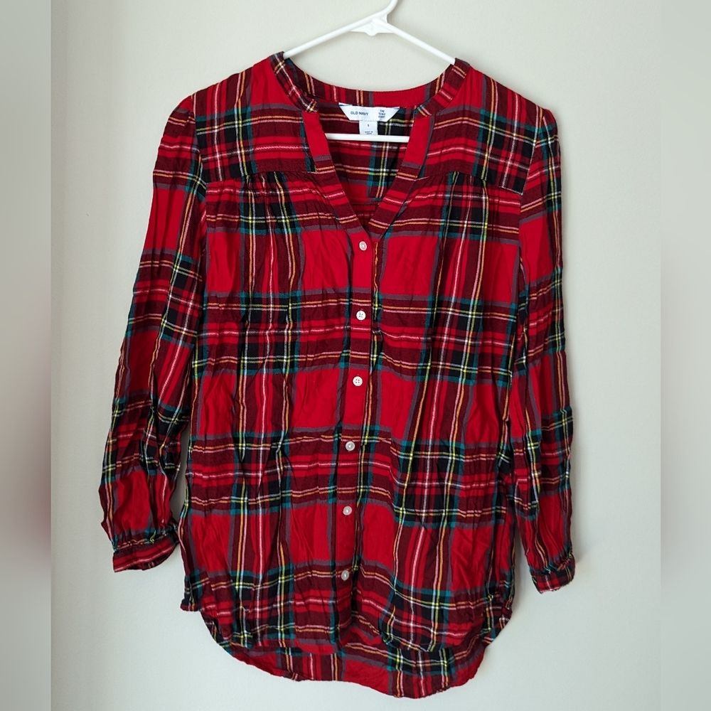 Flannel Tunic Blouse